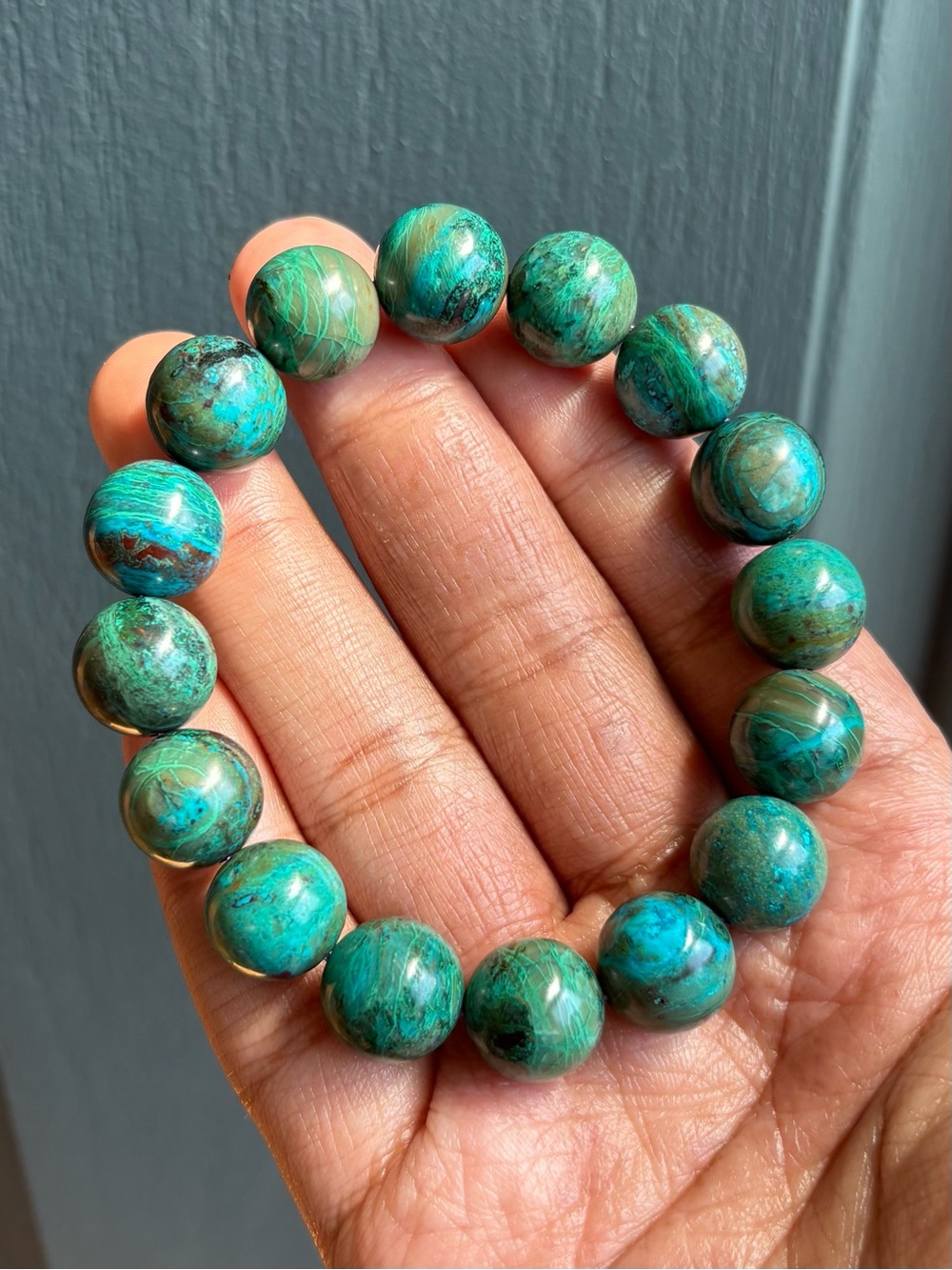 HQ Chrysocolla Crystal Bracelet 13.5mm